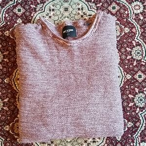 Mauve and white small weave sweater